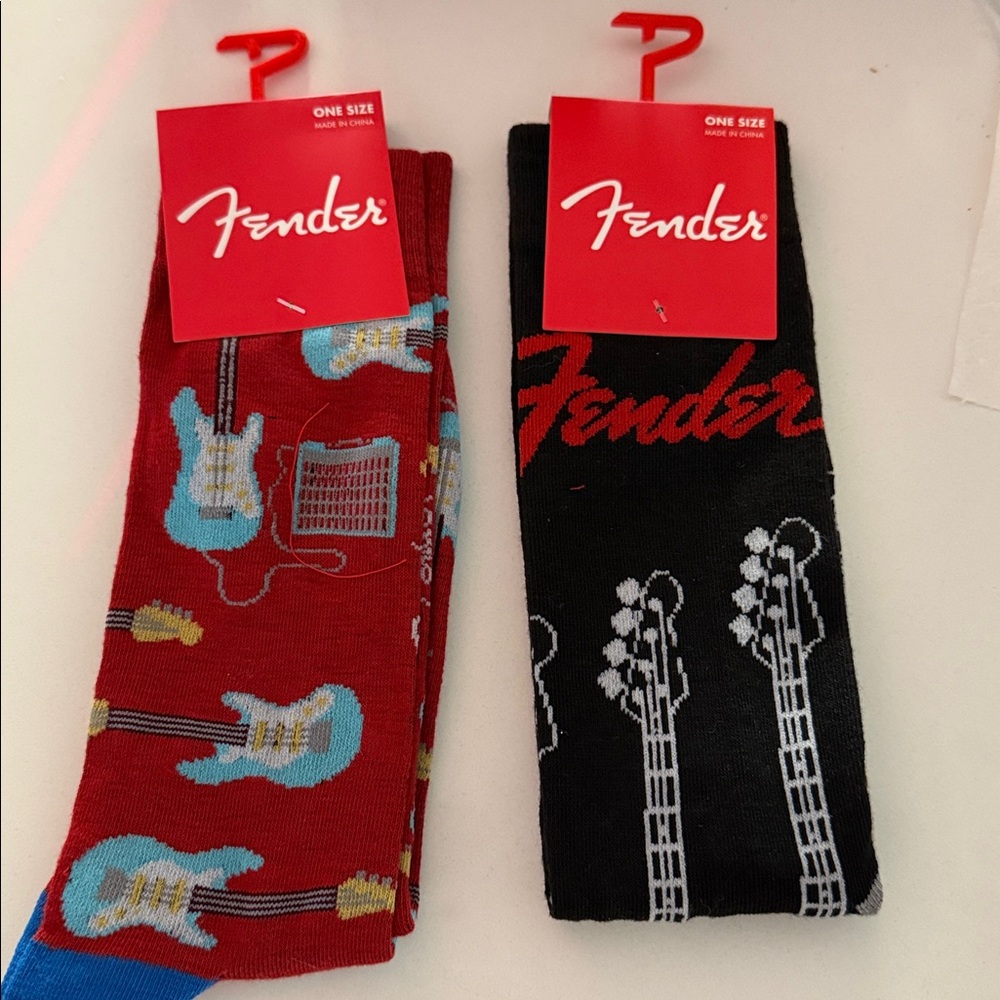 Fender socks Guitar Pattern 2 pair nwt